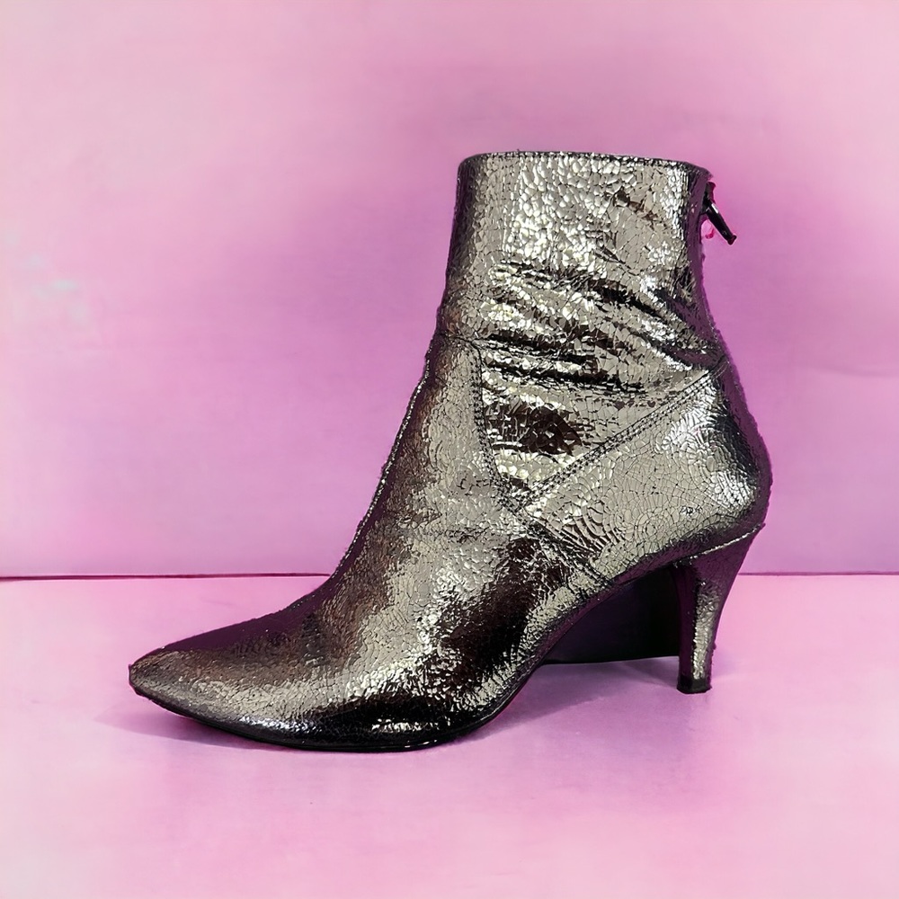 Free People “Willa” Point Toe Crackle Ankle Boot
